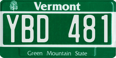 VT license plate YBD481