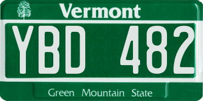 VT license plate YBD482