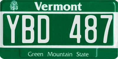 VT license plate YBD487