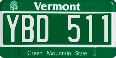 VT license plate YBD511