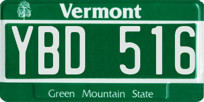 VT license plate YBD516