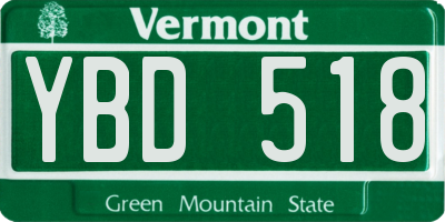 VT license plate YBD518