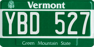 VT license plate YBD527