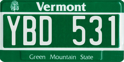 VT license plate YBD531