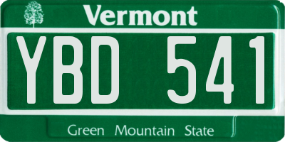 VT license plate YBD541