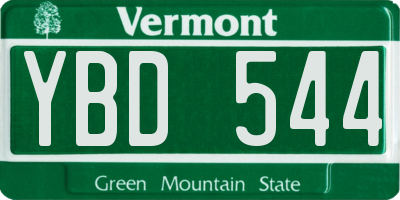 VT license plate YBD544