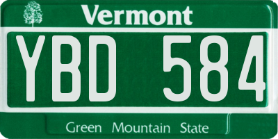 VT license plate YBD584