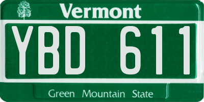 VT license plate YBD611