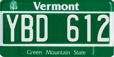 VT license plate YBD612