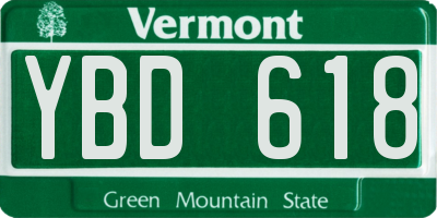 VT license plate YBD618