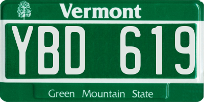 VT license plate YBD619