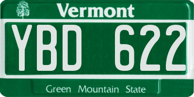 VT license plate YBD622