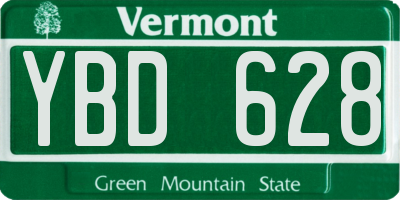 VT license plate YBD628