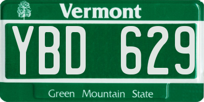 VT license plate YBD629