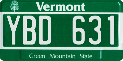 VT license plate YBD631