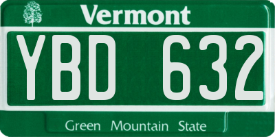 VT license plate YBD632