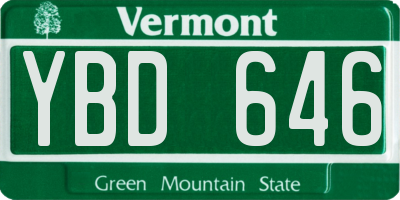 VT license plate YBD646