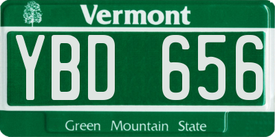 VT license plate YBD656