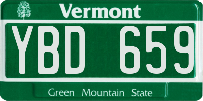 VT license plate YBD659