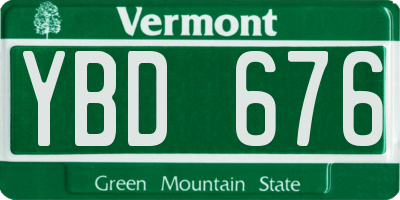 VT license plate YBD676