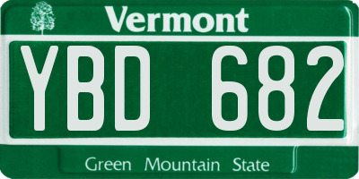 VT license plate YBD682