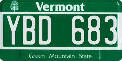 VT license plate YBD683
