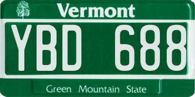 VT license plate YBD688