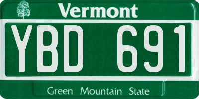 VT license plate YBD691