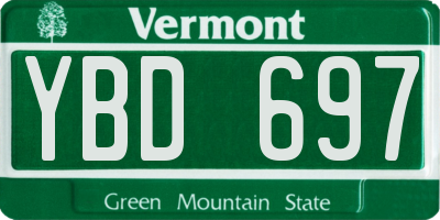 VT license plate YBD697
