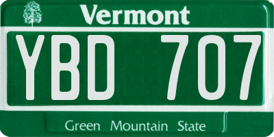 VT license plate YBD707
