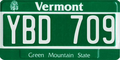 VT license plate YBD709