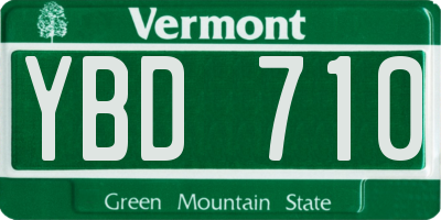 VT license plate YBD710