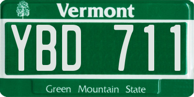 VT license plate YBD711