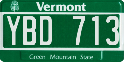 VT license plate YBD713