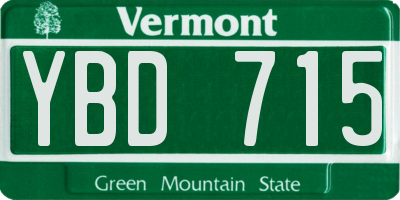 VT license plate YBD715