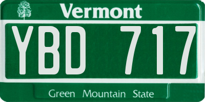 VT license plate YBD717