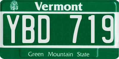 VT license plate YBD719