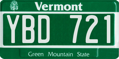 VT license plate YBD721