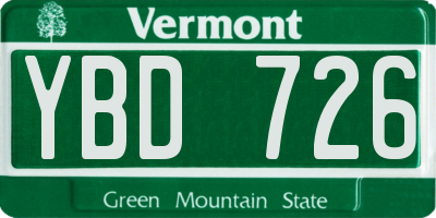 VT license plate YBD726