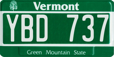 VT license plate YBD737
