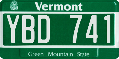 VT license plate YBD741