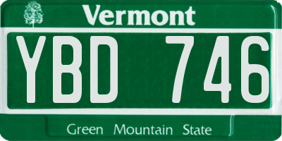VT license plate YBD746