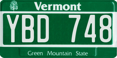 VT license plate YBD748