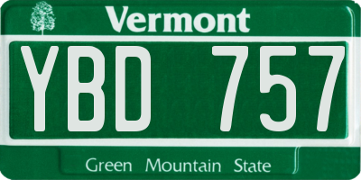 VT license plate YBD757