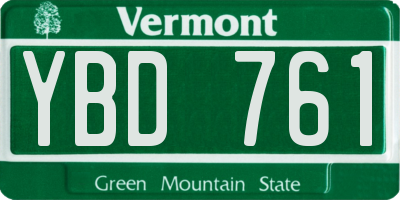 VT license plate YBD761