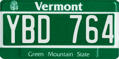 VT license plate YBD764
