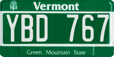 VT license plate YBD767