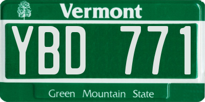 VT license plate YBD771