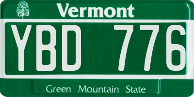 VT license plate YBD776