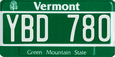 VT license plate YBD780